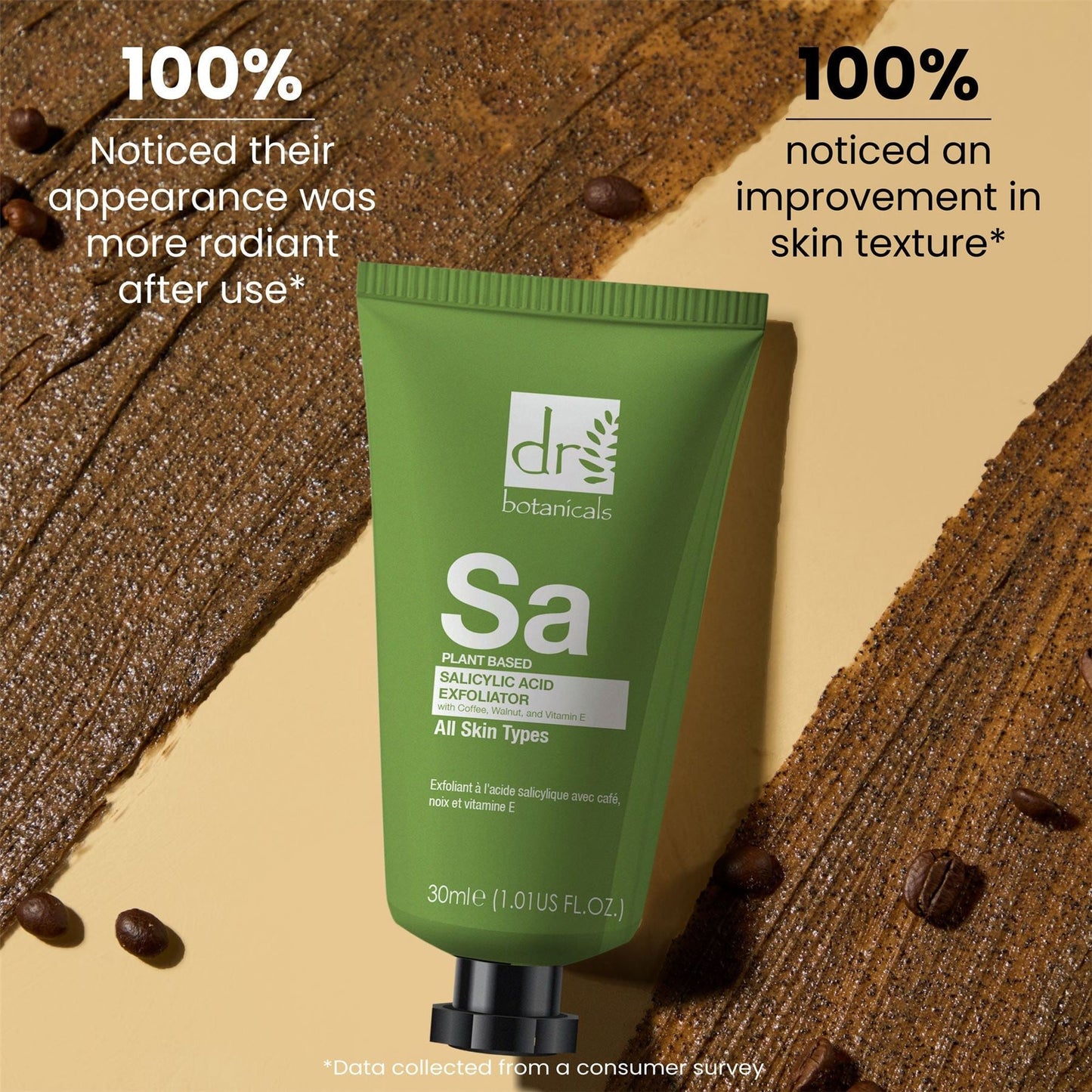 Salicylic Acid Exfoliator with Coffee, Walnut & Vitamin E 30ml