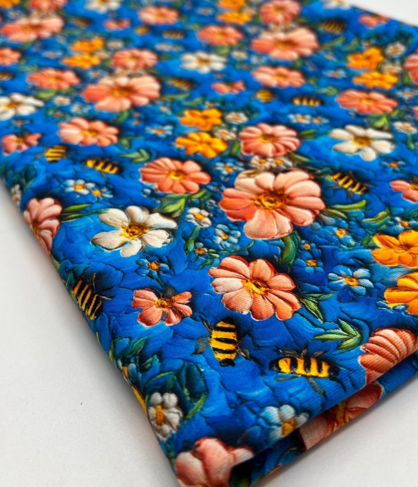 3D Bumblebees Print Cotton Stretch Jersey 200 GSM 95/5 Lycra 4 Way Stretch