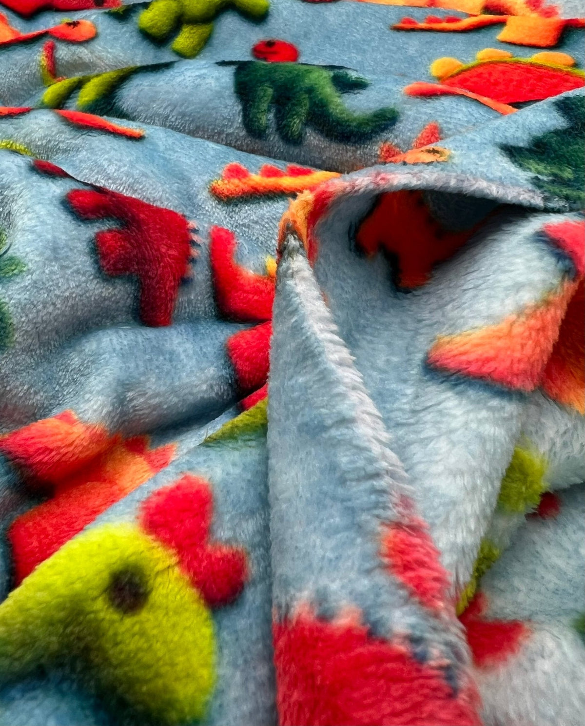3D Dinos Cuddle Fleece Fabric Blanket Loungewear