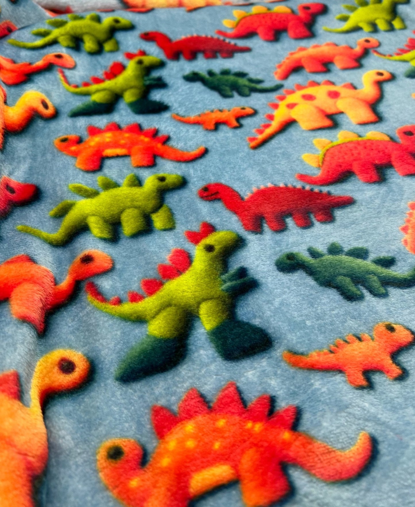 3D Dinos Cuddle Fleece Fabric Blanket Loungewear