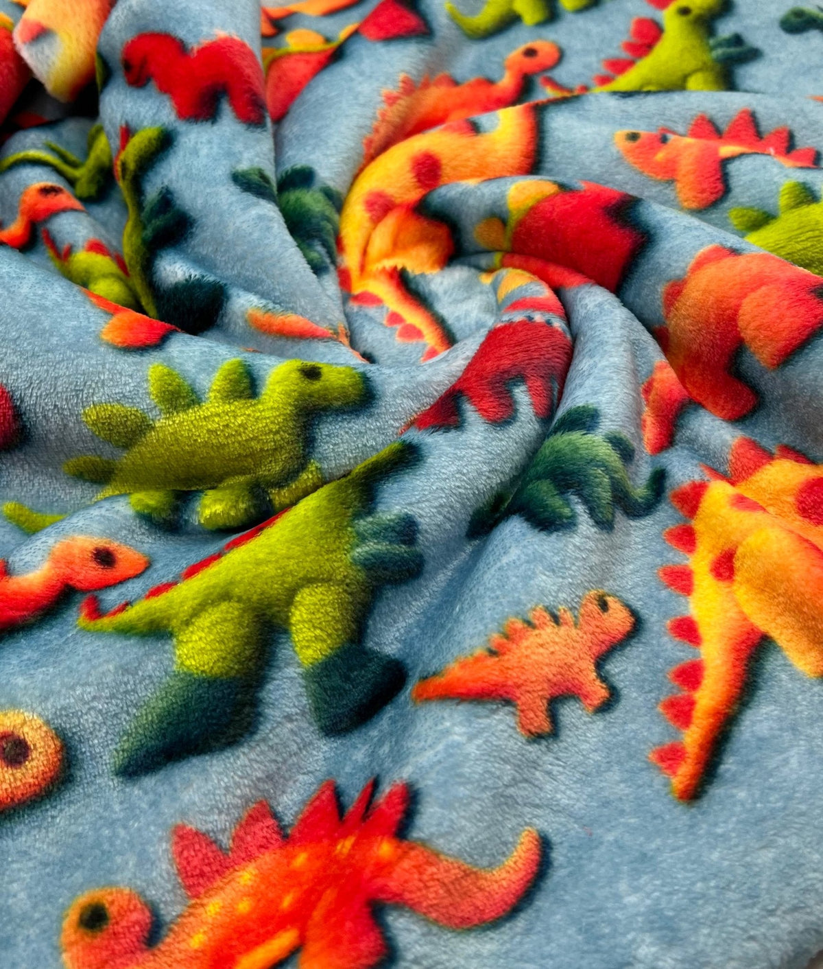 3D Dinos Cuddle Fleece Fabric Blanket Loungewear