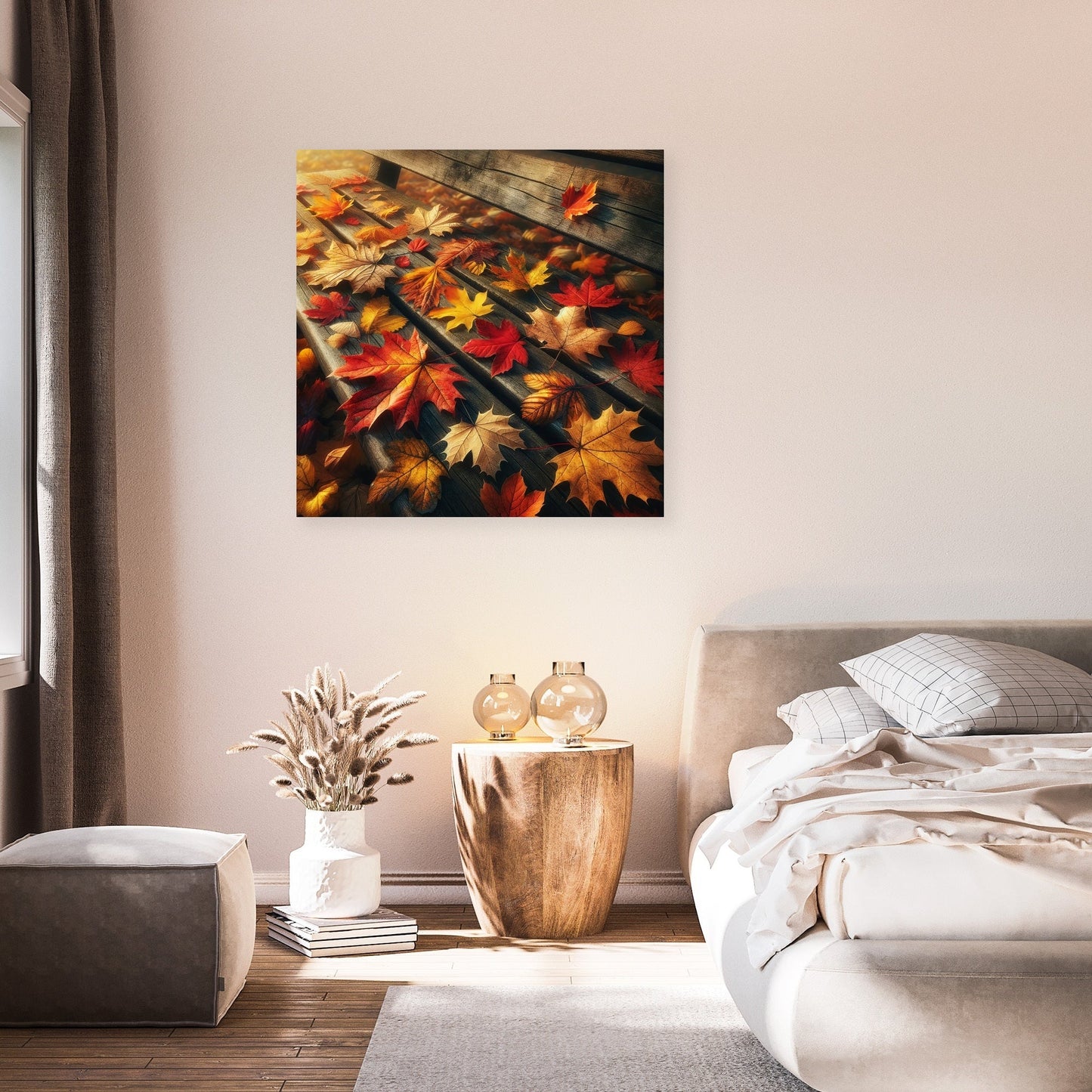 Park Bench in Autumn Canvas