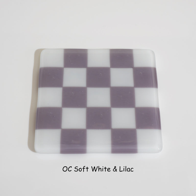 10cm Chequered Soft White/Colour Coaster - Oceanside Collection