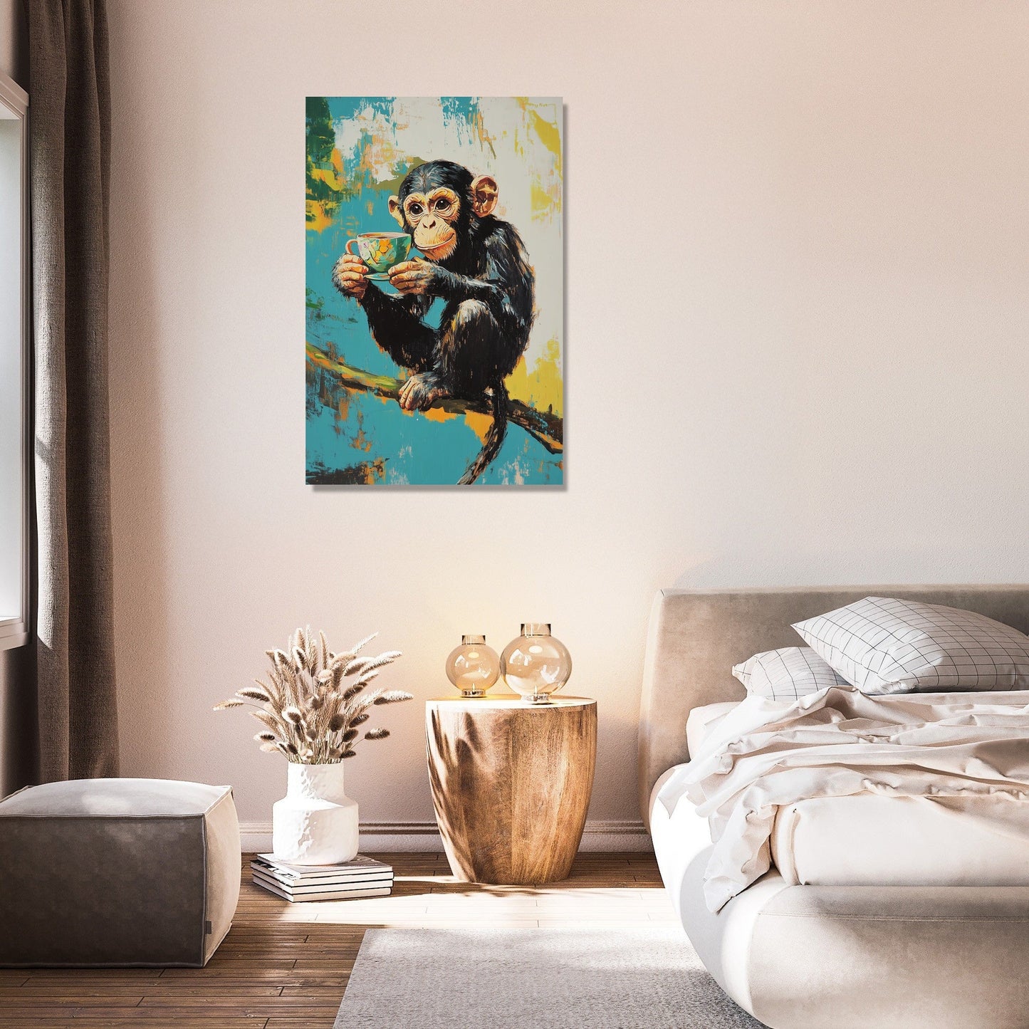 Morning Brew Monkey Canvas