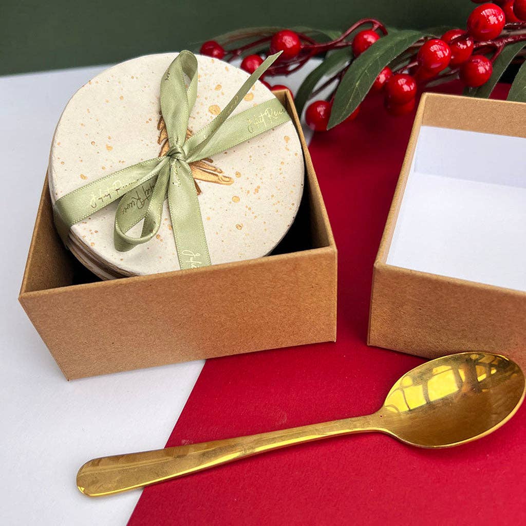 Gold Christmas Tree Coasters