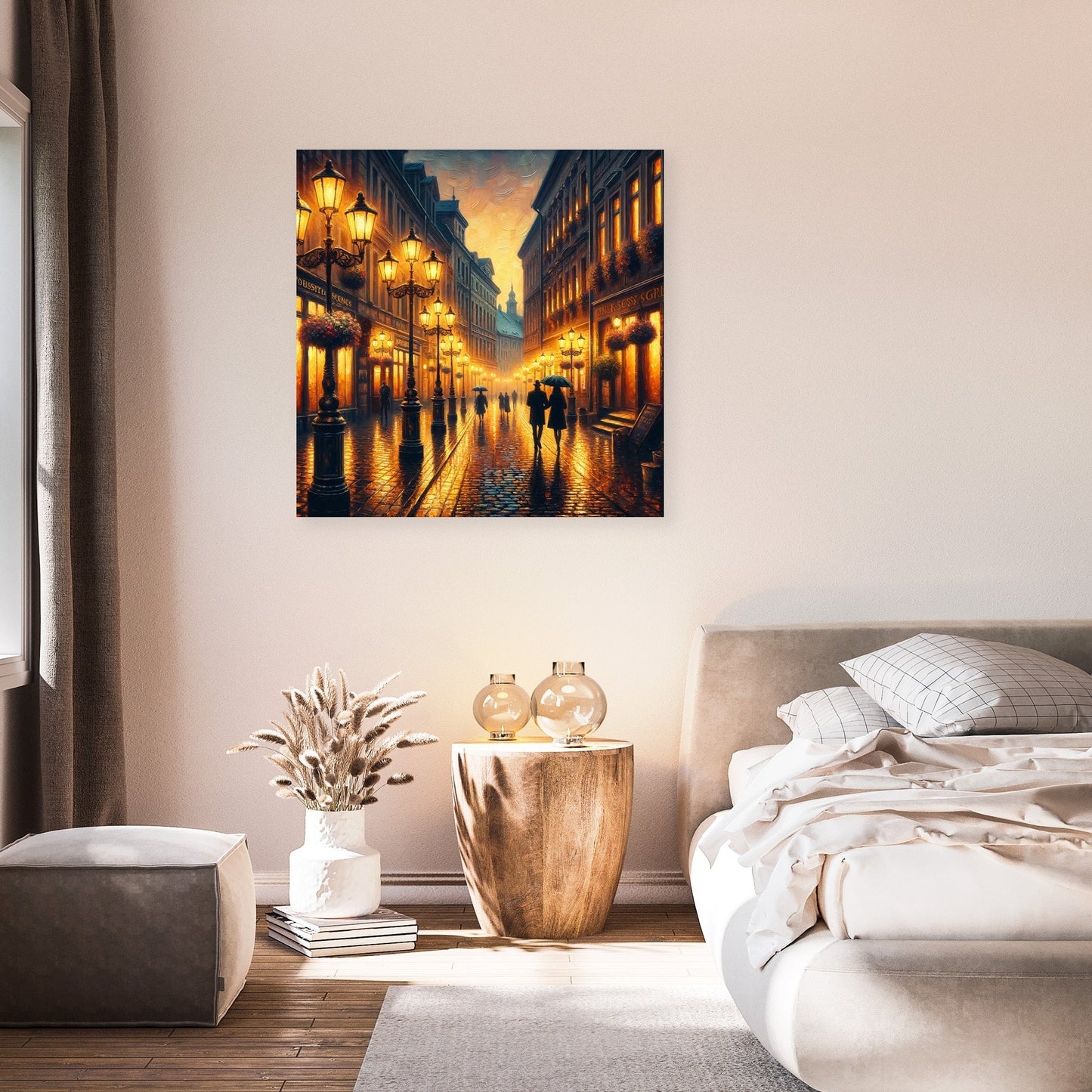 Rainy Evening Romance Canvas