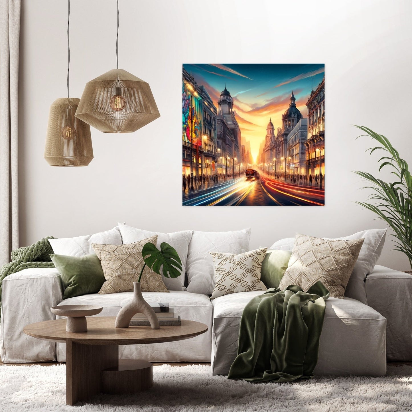 Urban Sunset Symphony Canvas