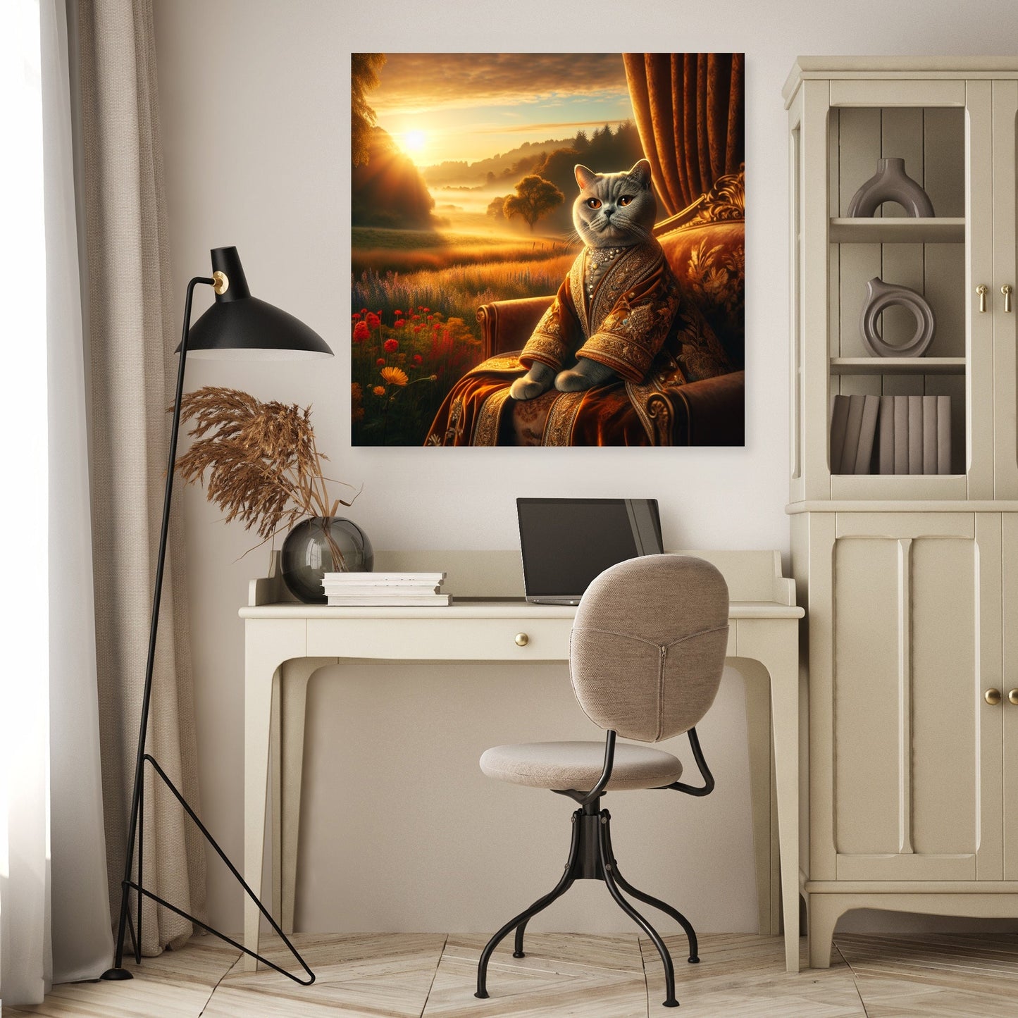 Regal Dawn Cat Majesty Canvas