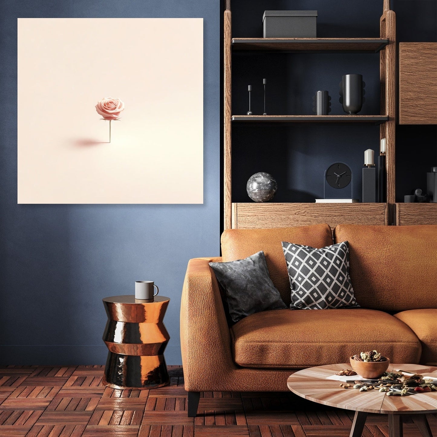 Minimalist Rose Contemplation Canvas