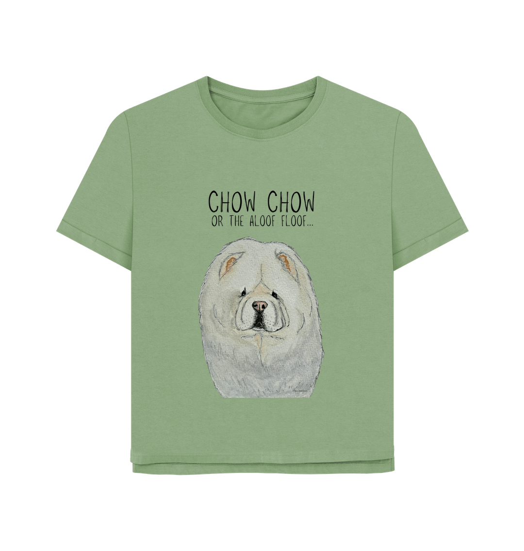 Embrace the Aloof Floof: Cream Chow Chow Women’s Relaxed Fit T-Shirt