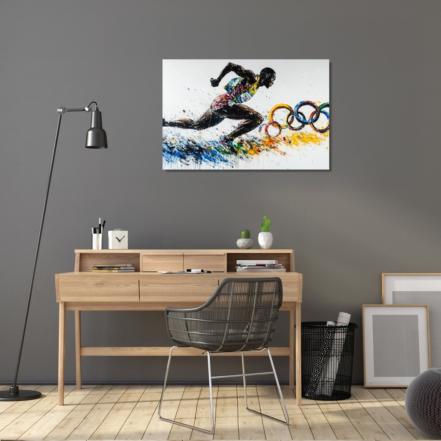 Olympic Runner Graffiti Canvas