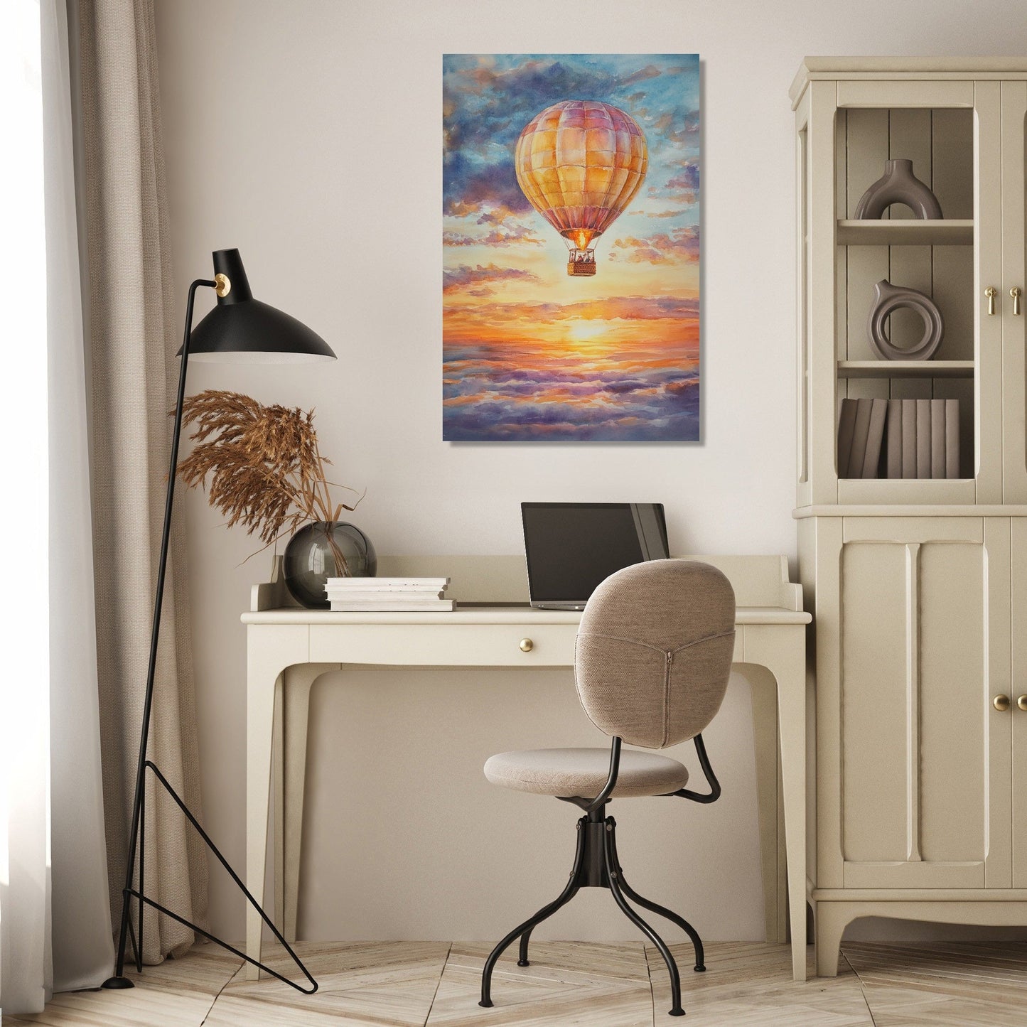 Nostalgic Sunset Balloon Canvas