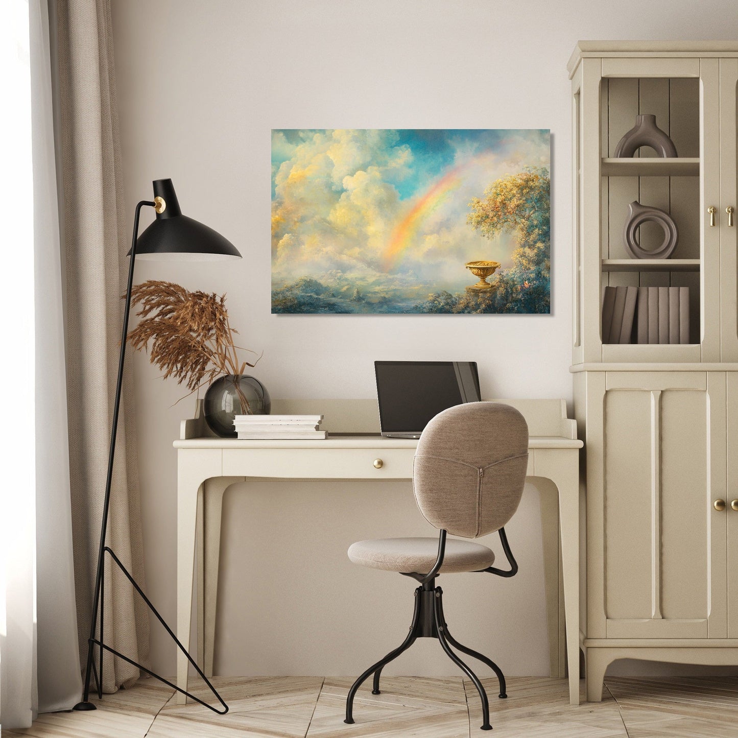 Rainbow and Gold Canvas