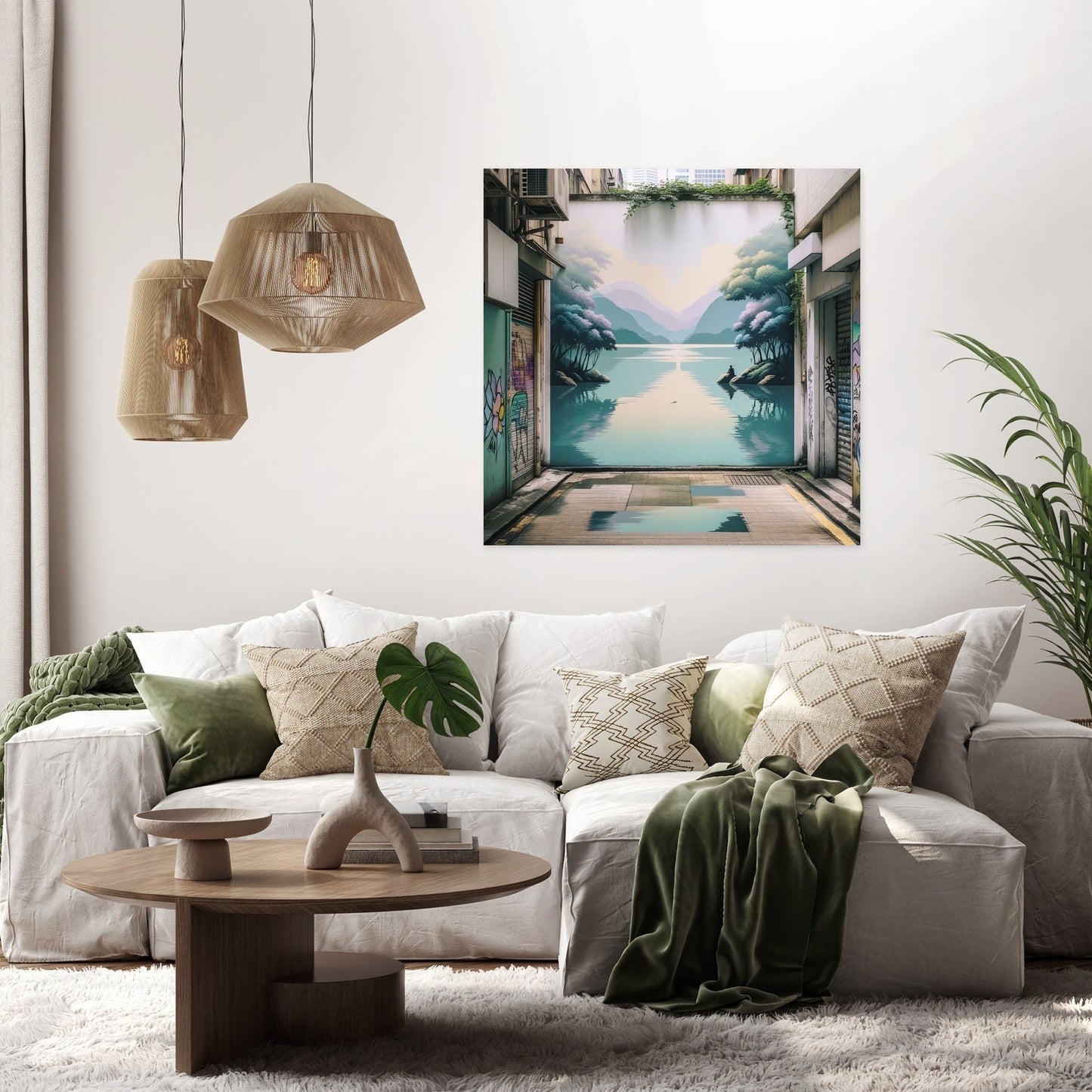 Serene Lake Alley Canvas