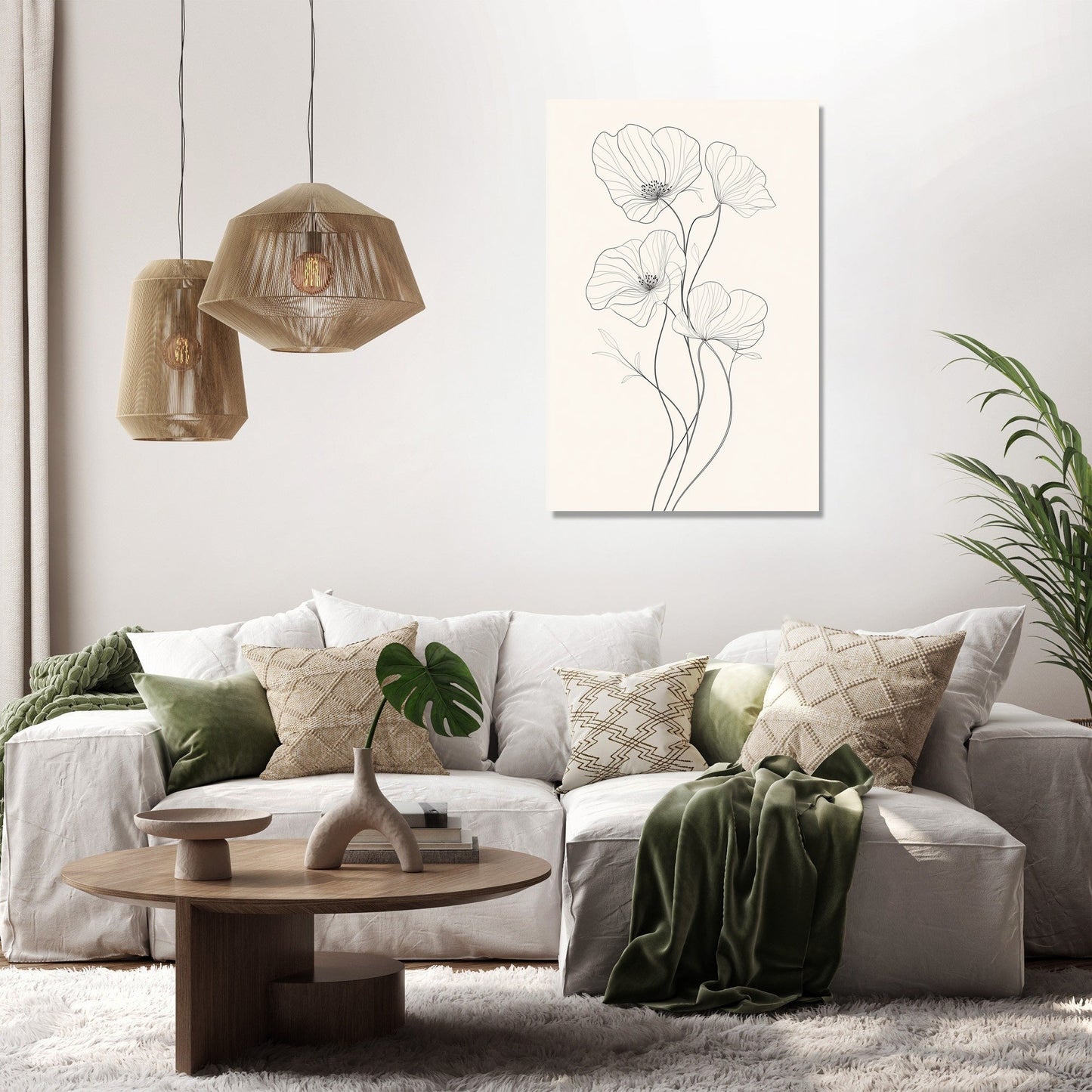 Ethereal Blossom Line Canvas