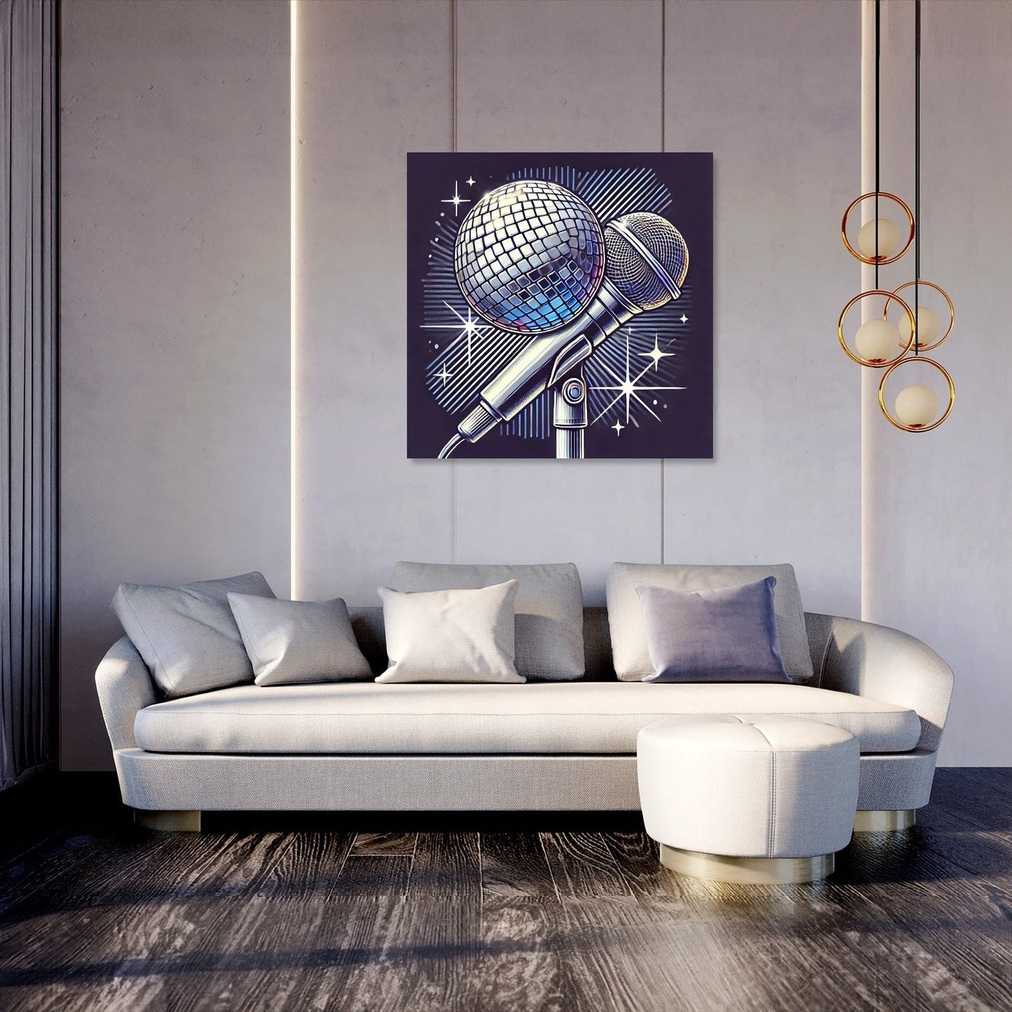 Disco Mic Sparkle Canvas