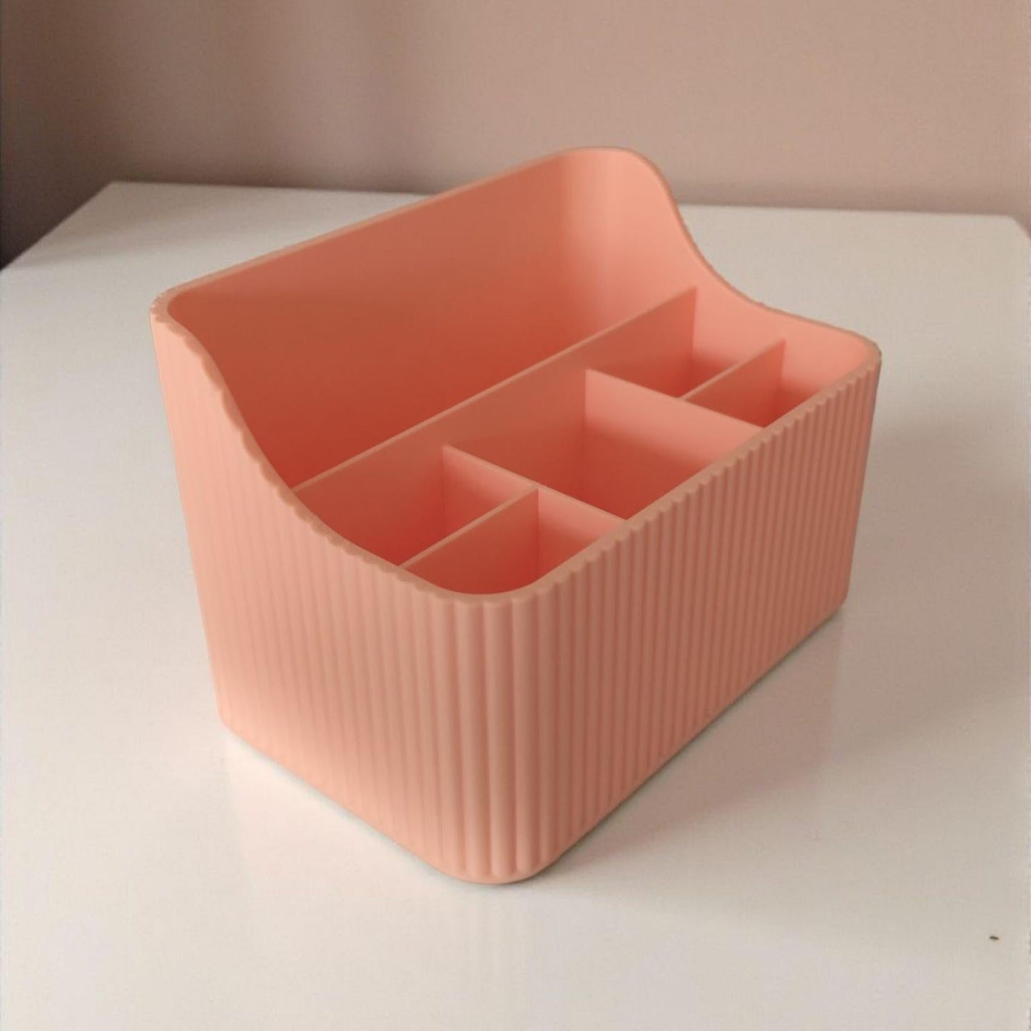 Ribbed Vanity Organiser | Luxury Six-Section Makeup & Skincare Storage