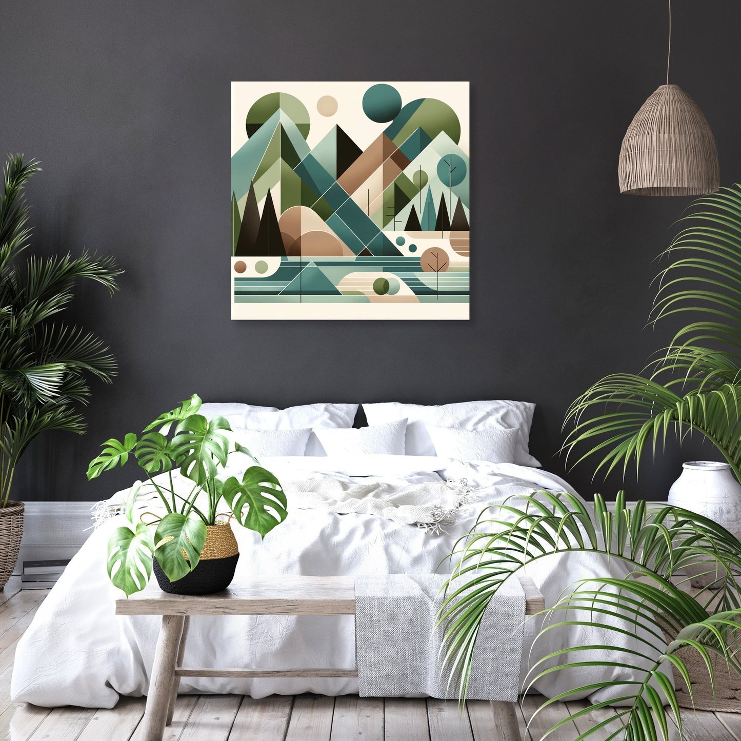 Geometric Landscape Canvas