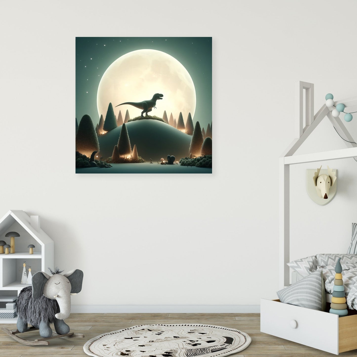 Moonlit Tales T-Rex Canvas