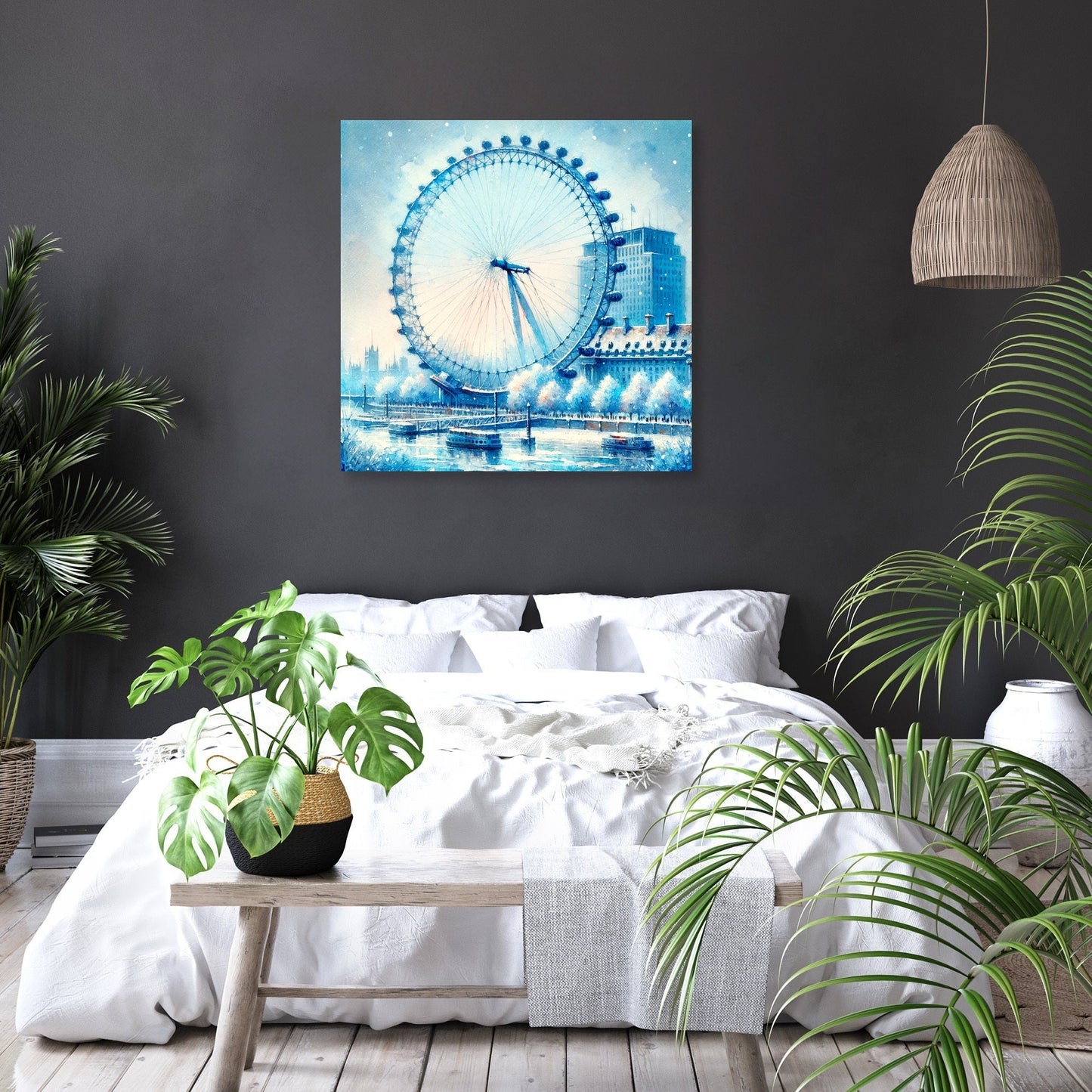 Winter's Gaze London Eye Canvas