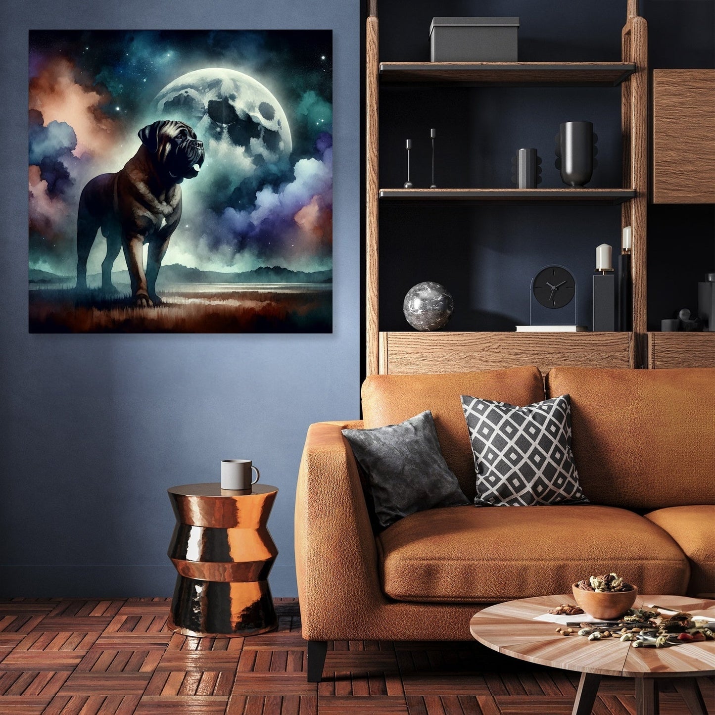 Moonlit Guardian Bullmastiff Canvas