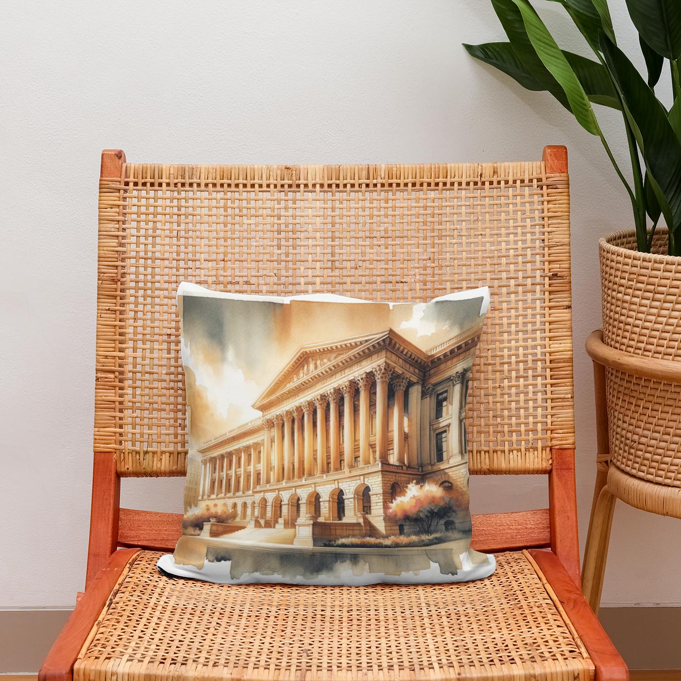 Courthouse of Tradition Cotton Cushion