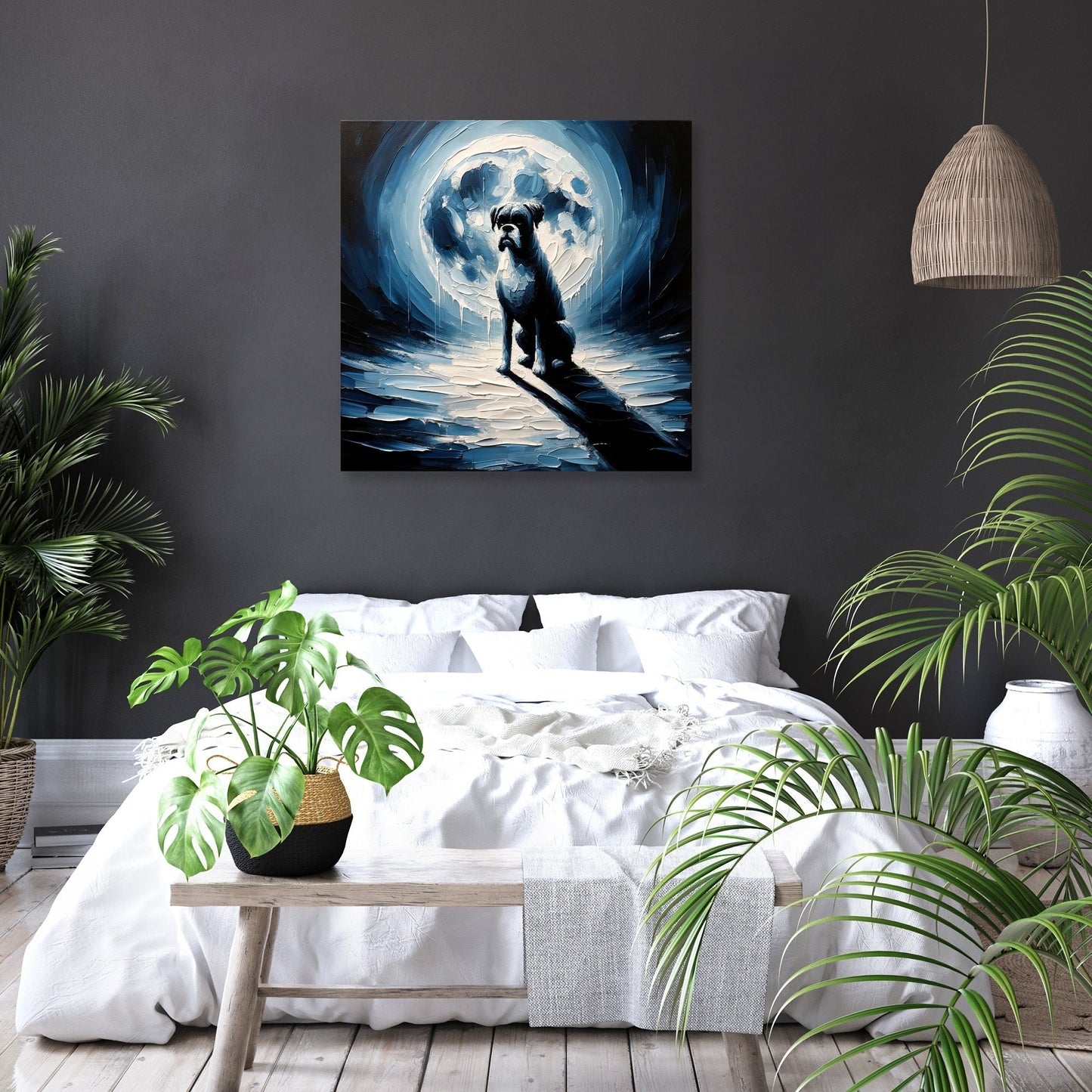 Night Watch Boxer in the Moonlight Canvas