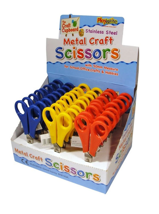 Children's Colourful Metal Craft Scissors for Classrooms & Crafting