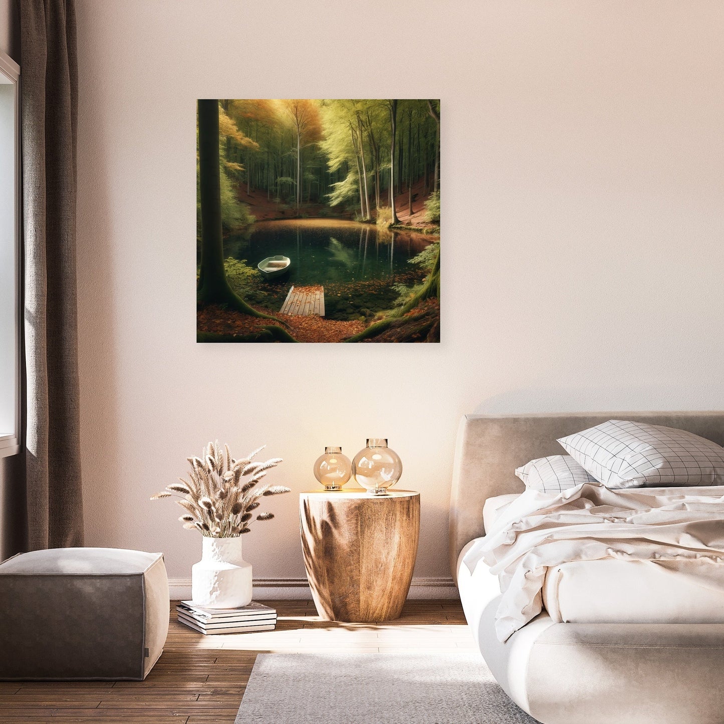Autumn Pond Solitude Canvas