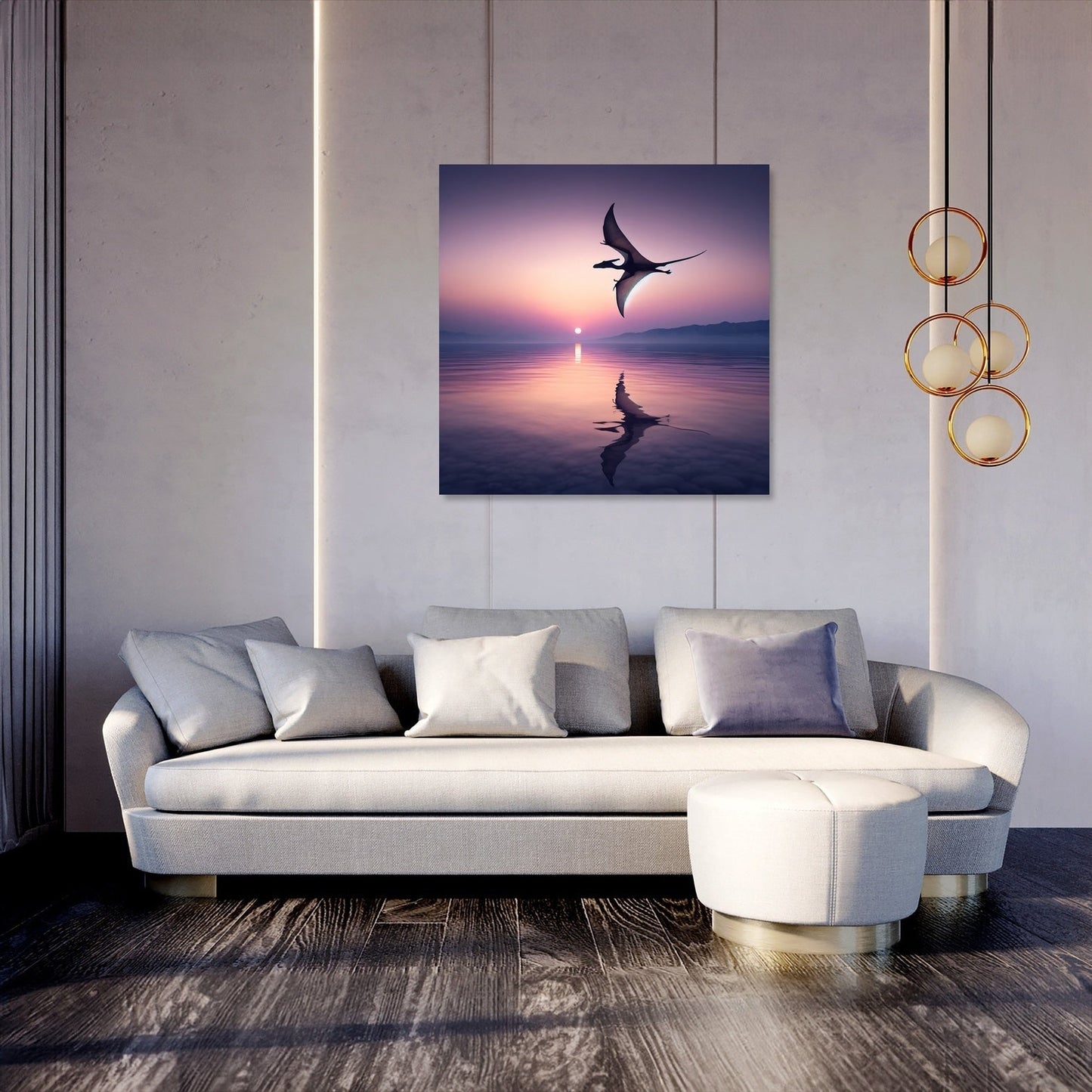 Twilight Glide Pterodactyl Canvas