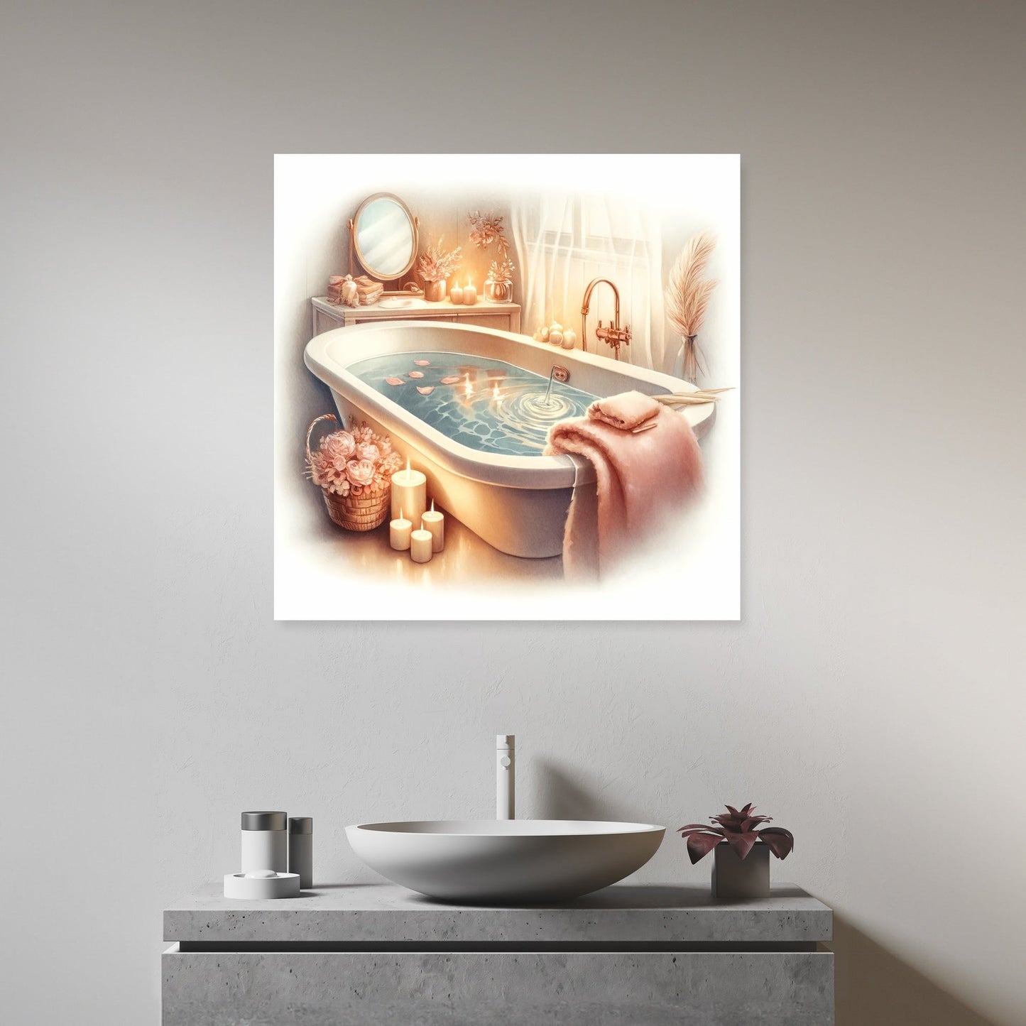 Serene Soak Watercolor Canvas