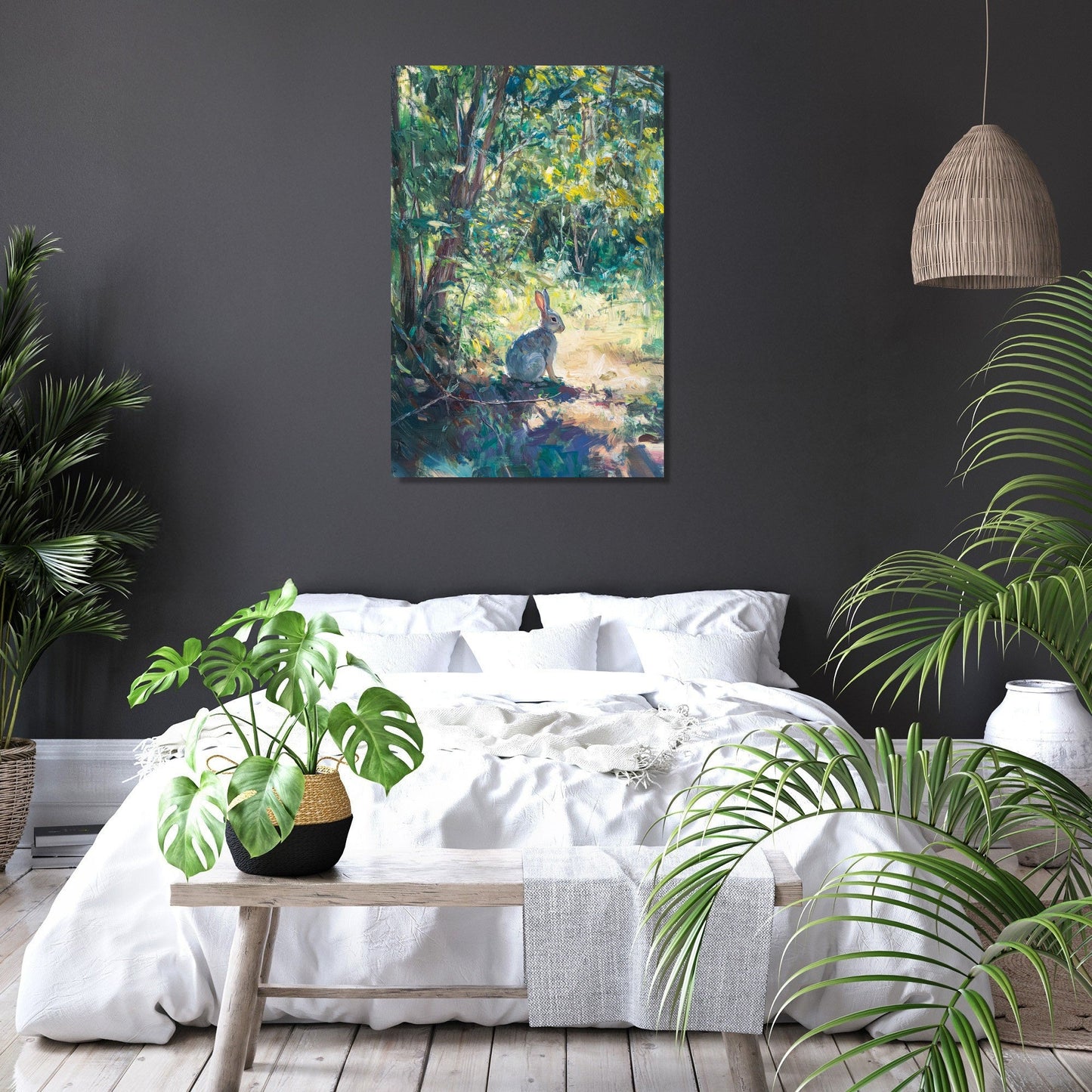 Rabbit's Grazing Canvas
