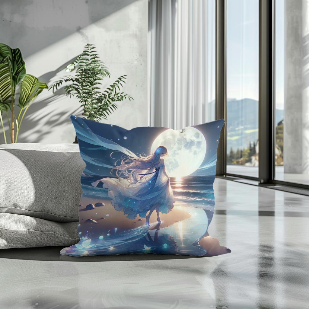 Mystic Moonlight Dance Cotton Cushion
