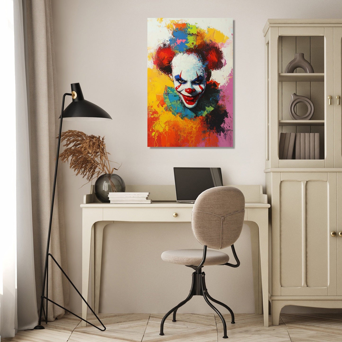 Enigmatic Clown Sunrise Canvas
