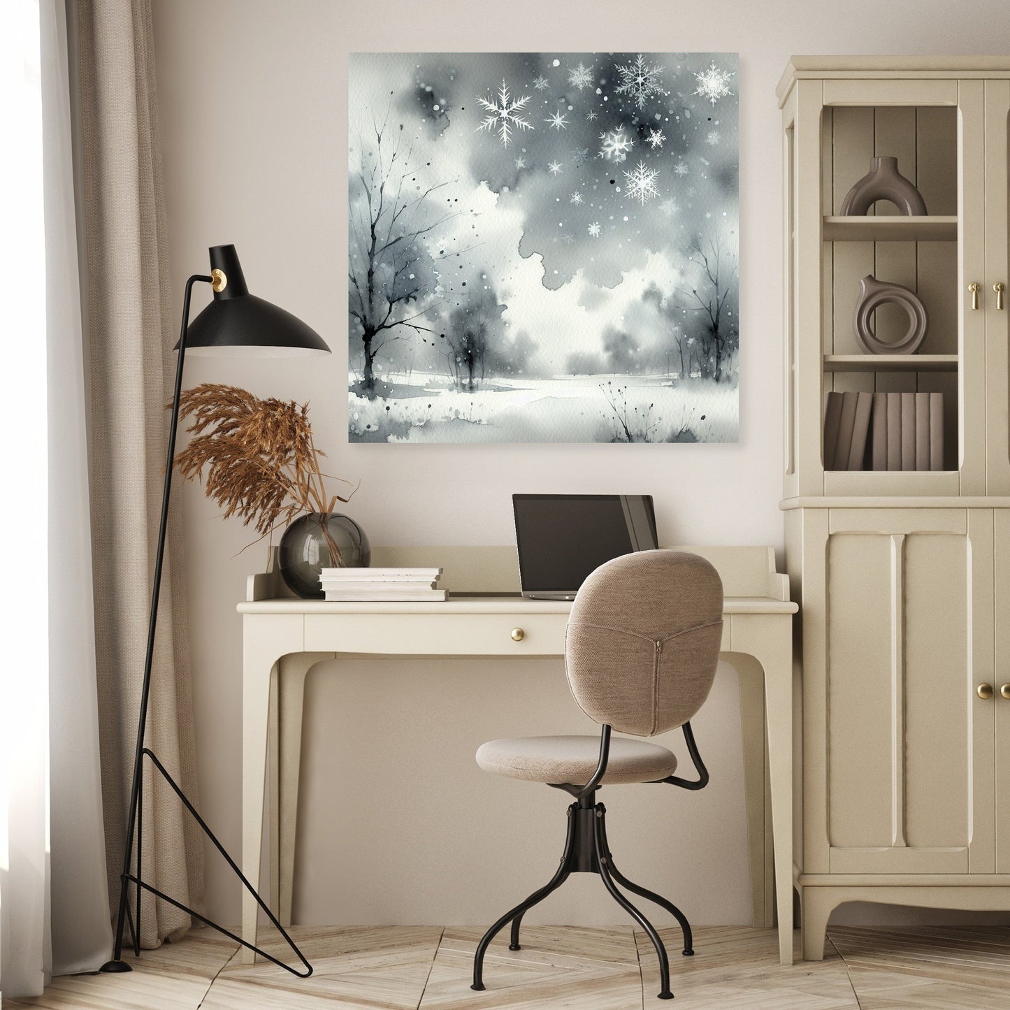 Winter's Whispering Snowfall Canvas