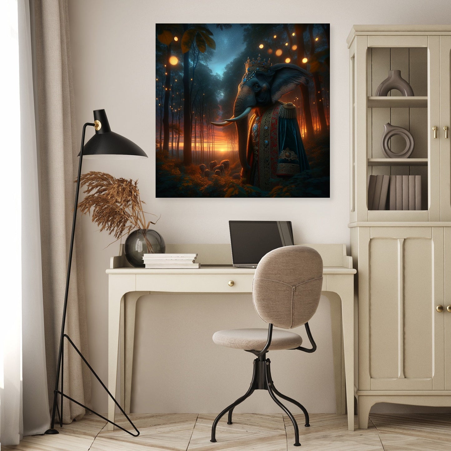 Regal Elephant Twilight Canvas
