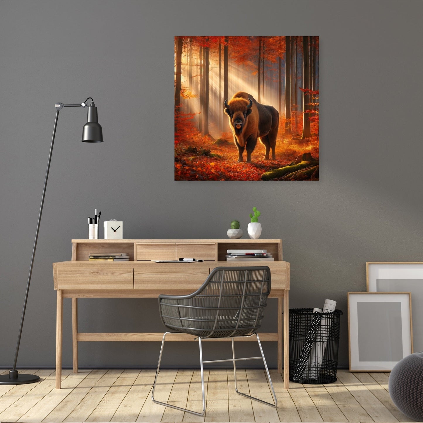 Autumn Bison Canvas