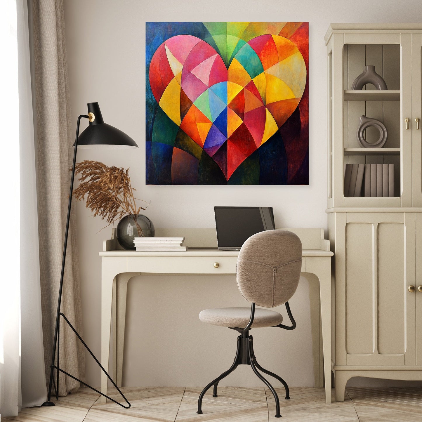Geometric Heart Canvas