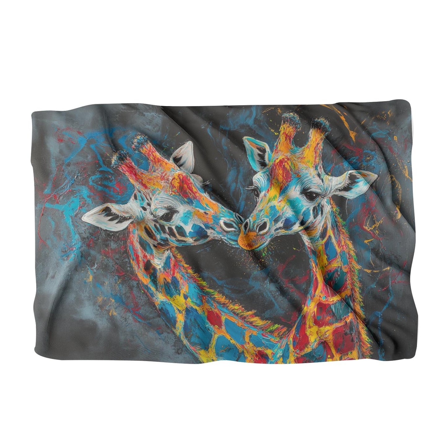 Vibrant Giraffe Duet Blanket