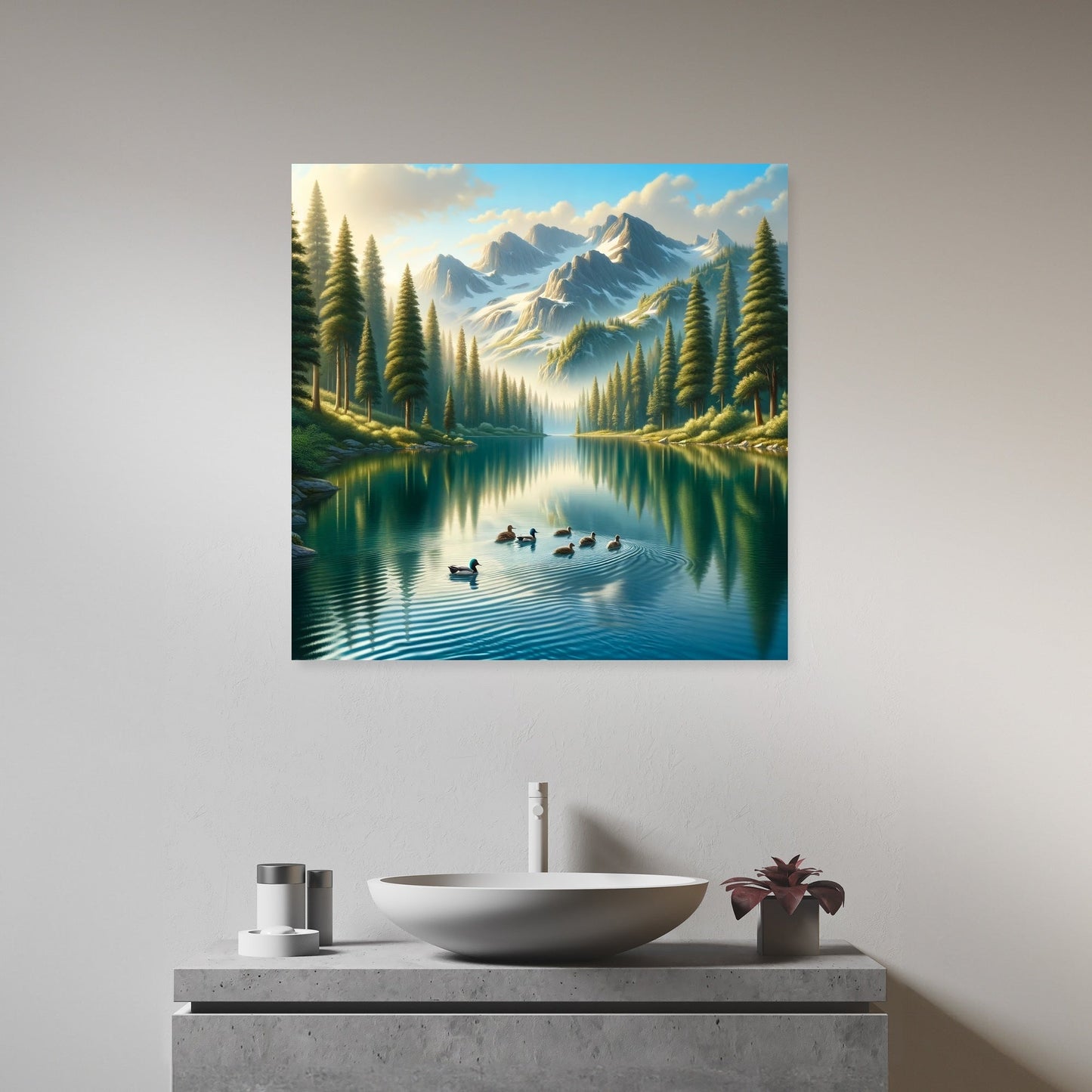 Tranquil Mountain Lake Canvas