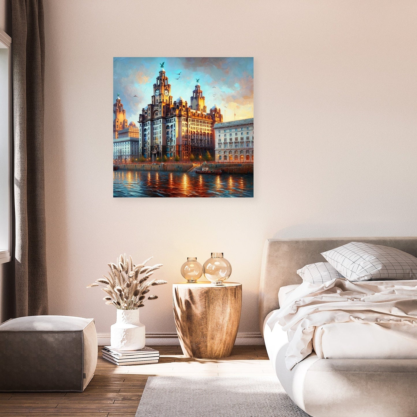 Liverpool Royal Liver Building Dusk Impression Canvas