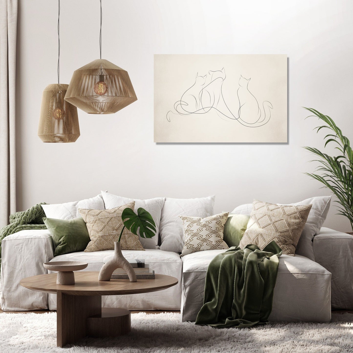 Three Cats Wave Canvas