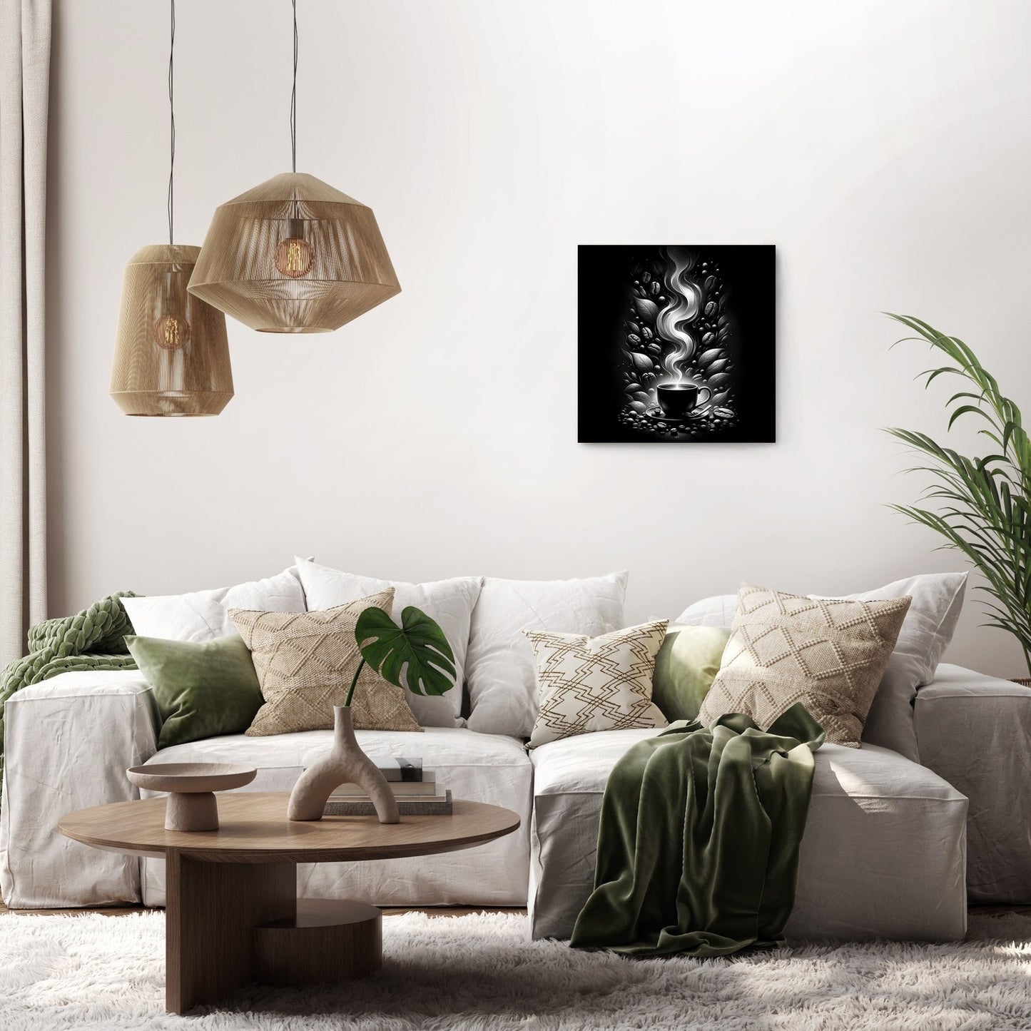 Steamy Mornings: Silver Aroma Canvas