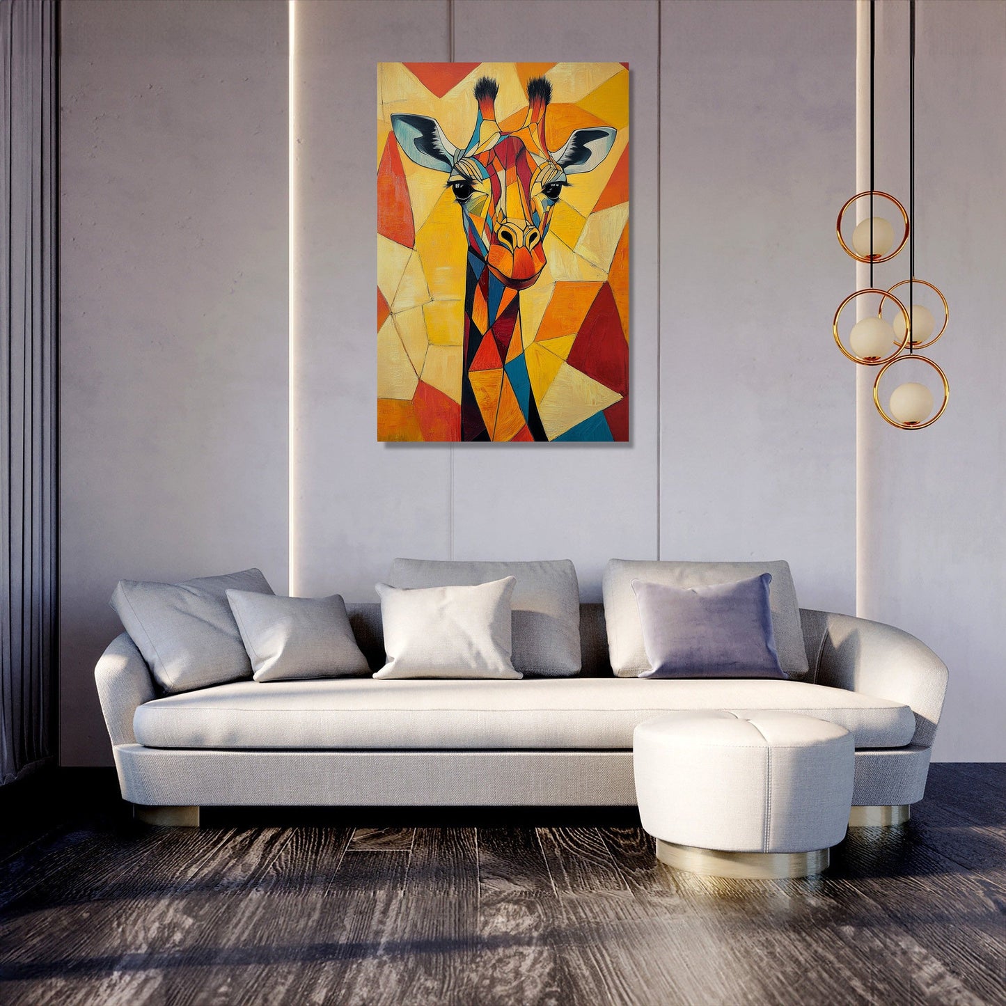 Geometric Giraffe Canvas
