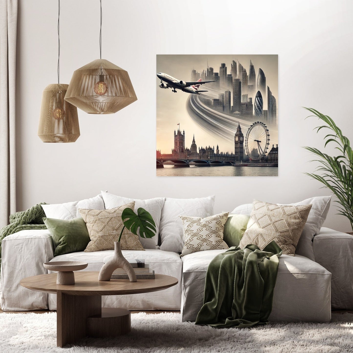 London Dreamscape Jet Canvas