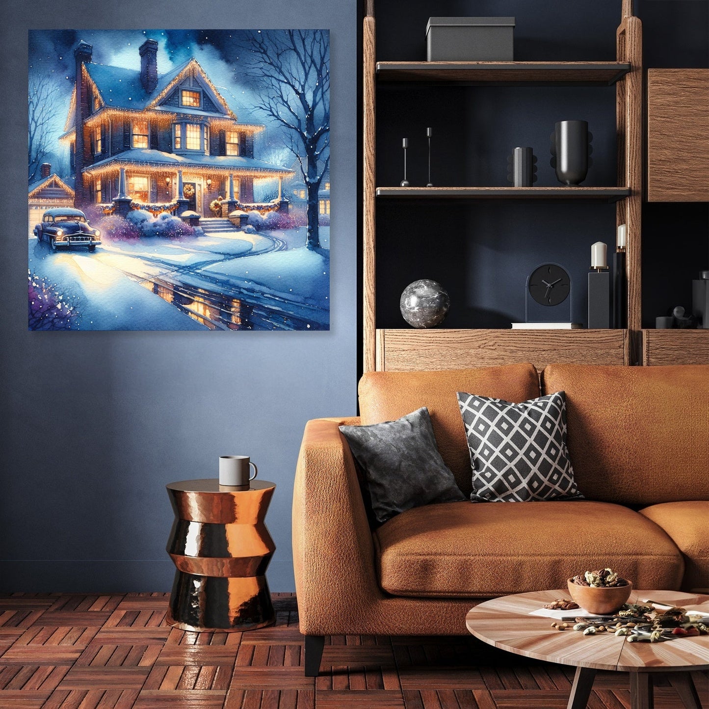 Melancholic Winter Night Canvas