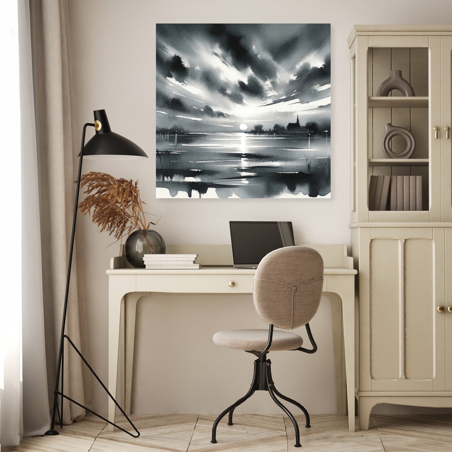 Monochrome Twilight Canvas