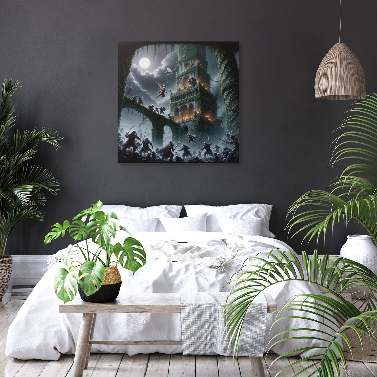 Rescue at the Moonlit Tower Canvas