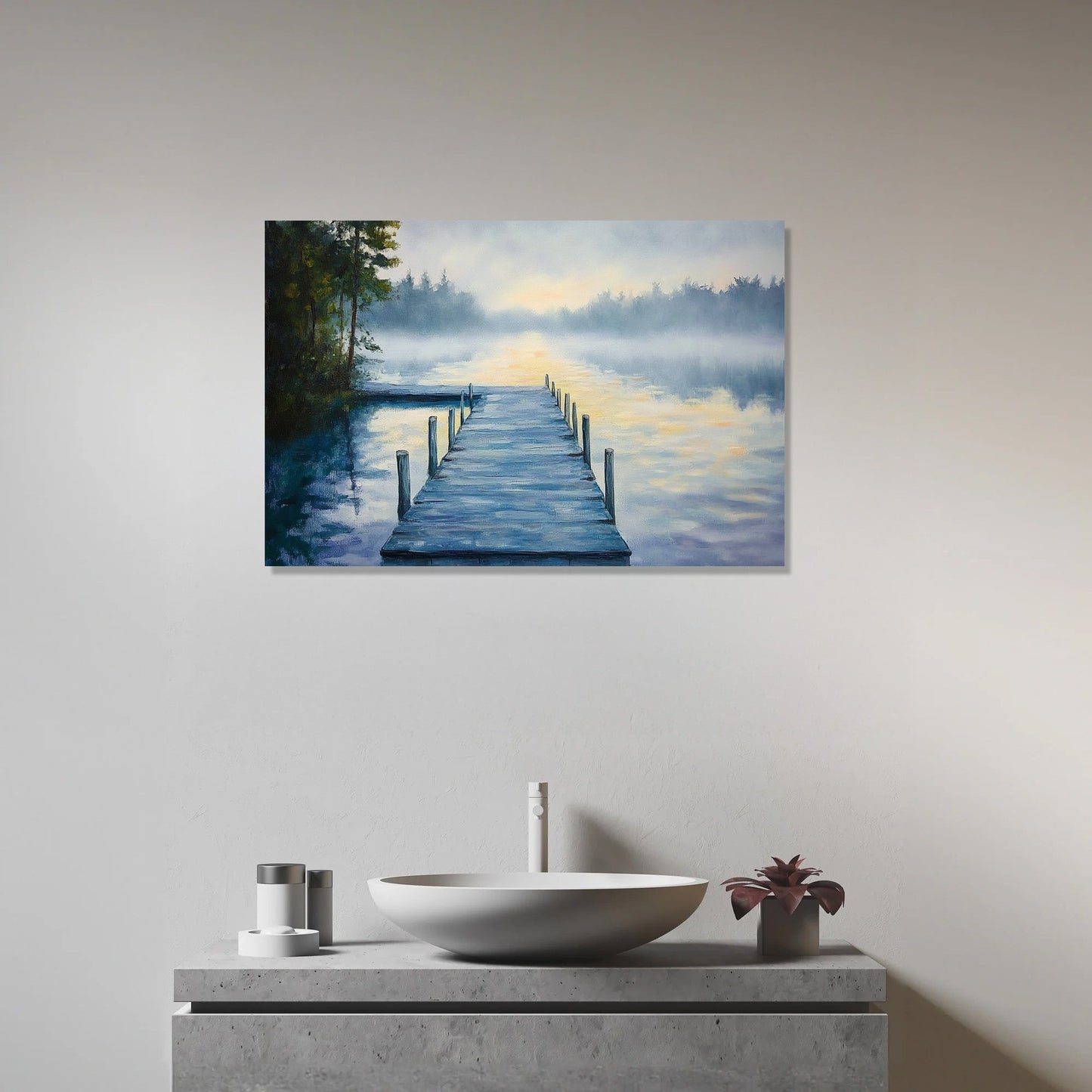 Misty Morning Reflections Canvas