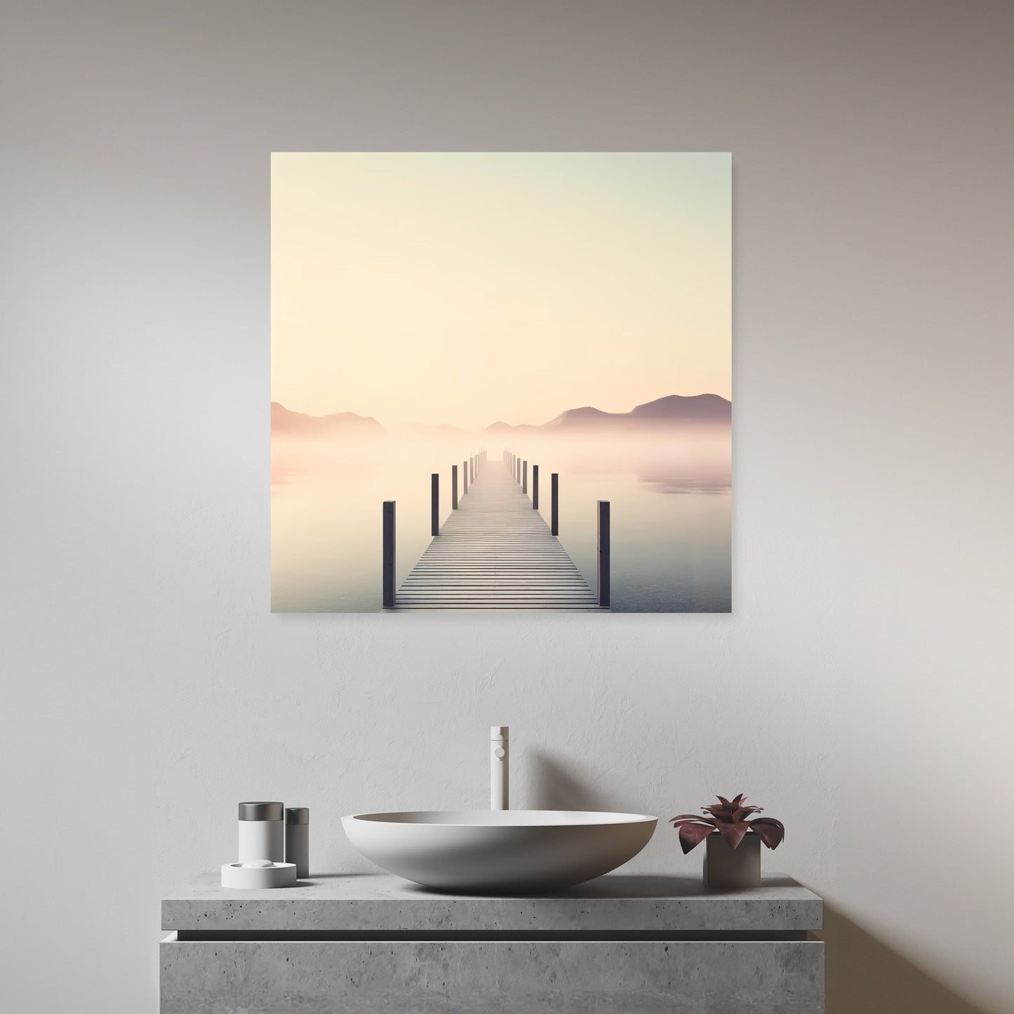 Misty Pier Solitude Canvas